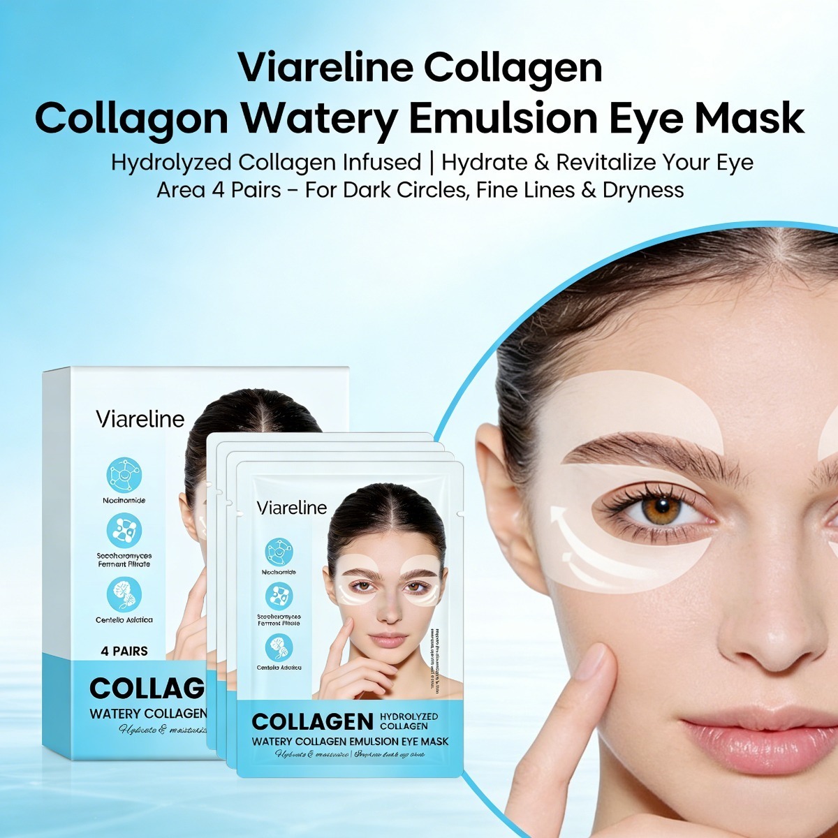 Collagen Under Eye Patches - Kollagen-Augenpads reduzieren feine Linien, dunkle Augenringe,