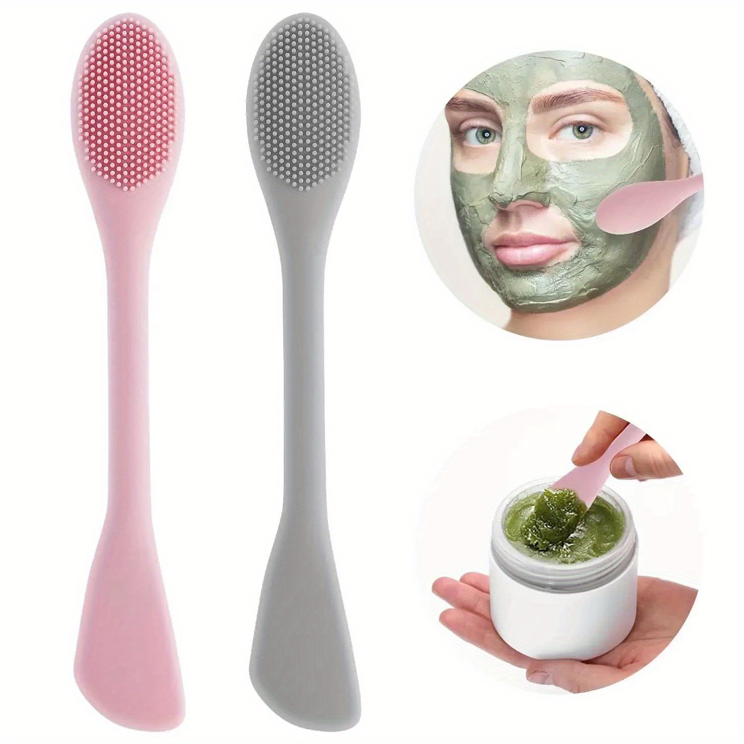 Silicone Face Scrubber Electric - Doppel Kopf Gesichtsmaske Pinsel Silikon Applikator