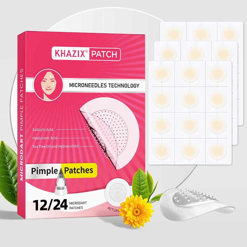 Hydrocolloid Pimple Patch - 12/24 Stück Mikronadel-Pickelpflaster, Hydrokolloid-Mikropunkt-Pickelpflaster für Akne