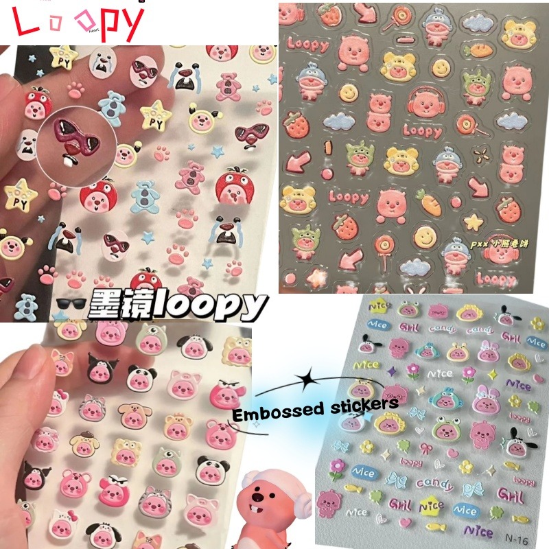 Loopy 3D-Prägeaufkleber, trans – Nail Art Bewertung und Preis