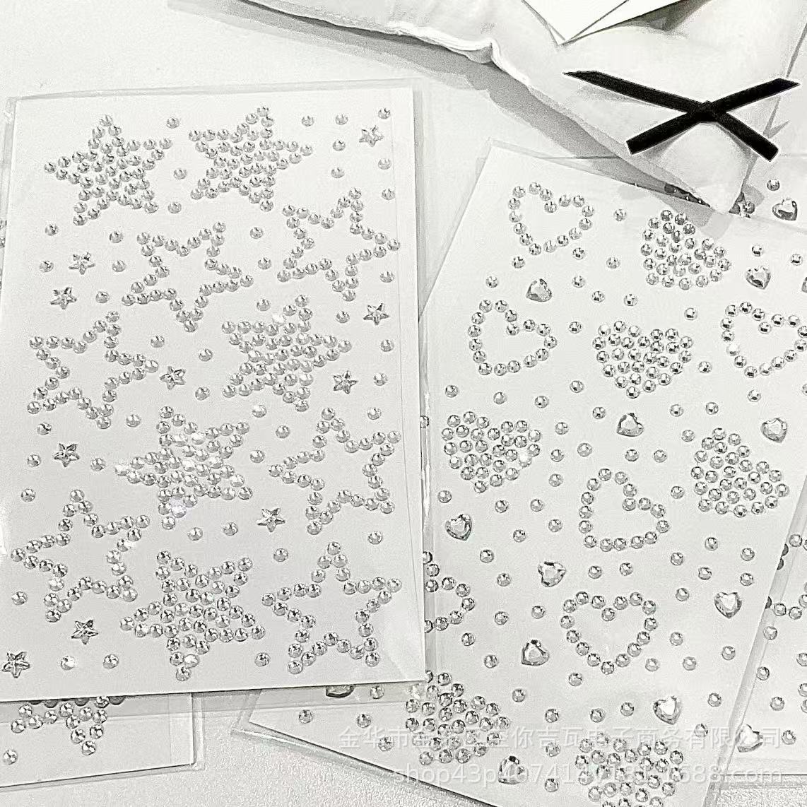 Silberne Stern-Herz-Strass-Auf – Nail Art Bewertung und Preis